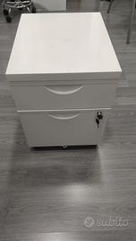 cassettiera/schedario in acciaio bianco 