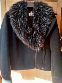 Giacca lu scuro con pelliccia sintetica taglia M