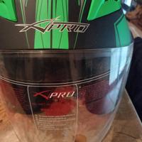 casco moto nuovo verde nero  