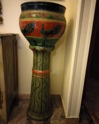 Vaso in ceramica con piantana