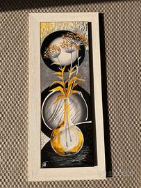 QUADRO FLOREALE CON FIORI GIALLI