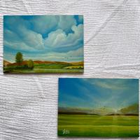 Bundle - Due dipinti a olio originali 13x18