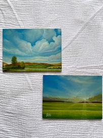 Bundle - Due dipinti a olio originali 13x18