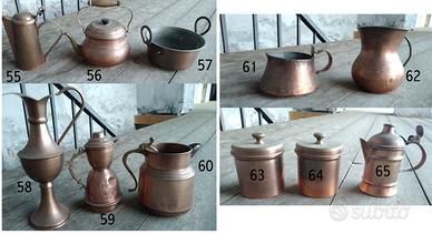 Pentole e oggetti in vero rame ANTICO anni 30/40