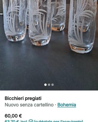bicchieri di cristallo Bohemia 