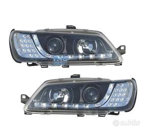 FARI PEUGEOT 306 97-01 LUCE DIURNA A LED FONDO NER