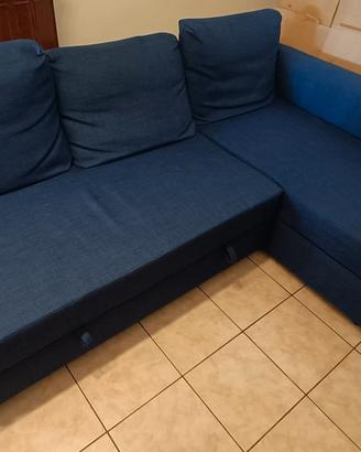 Divano letto blu Ikea con chaise longue