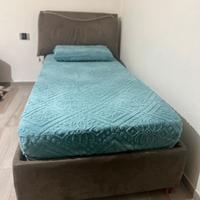Letto singolo contenitore imbottito
