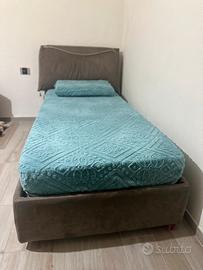 Letto singolo contenitore imbottito