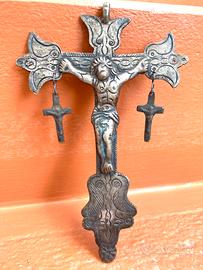 Croce Bizzantina Bronzo 1600 Originale Cm 17