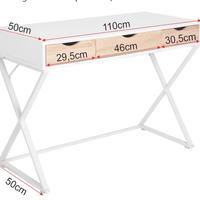 Scrivania bianca con 3 cassetti
