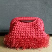 borsa mini clutch rossa uncinetto 