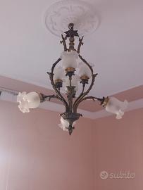 coppia lampadari in ottone 