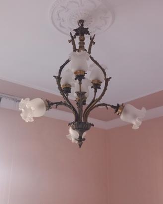 coppia lampadari in ottone 