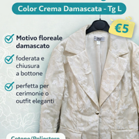 Giacca donna color crema damascata Tg L