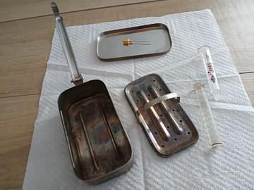 BOLLITORE INOX, SIRINGA ICO ROSE -VETRO VINTAGE.