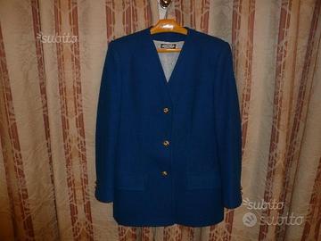 Tailleur 3/4 in pura lana pesante color cobalto