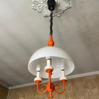 Lampadario vintage anni '70 arancione