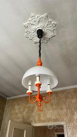 Lampadario vintage anni '70 arancione