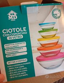 Ciotole in vetro con coperchio 