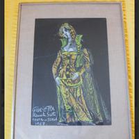 Raro collage teatrale di Emanuele Luzzati anni 60