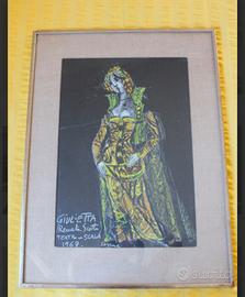 Raro collage teatrale di Emanuele Luzzati anni 60