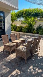 Set 6 Sedie In Rattan