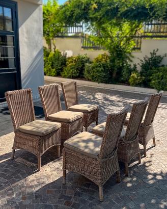 Set 6 Sedie In Rattan