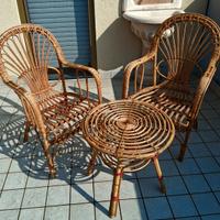 Salottino in vimini anni '80