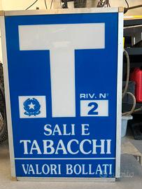 Insegna vintage lunimosa sali e tabacchioriginale