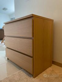 Cassettiera IKEA MALM Rovere 80x78 Smontata