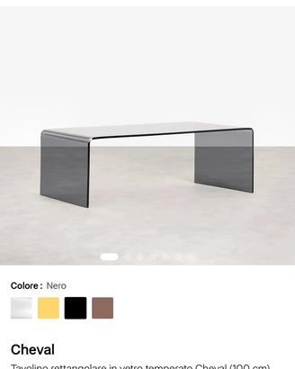 Tavolino Coffee Table Vetro Nero Fumé