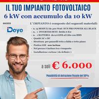 KIT IMPIANTO DEYE DA 6 KW + ACCUMULO 10 KW
