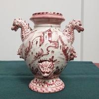 Antico vaso anfora in maiolica di Albisola