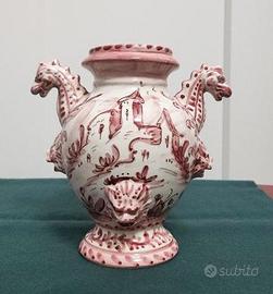 Antico vaso anfora in maiolica di Albisola