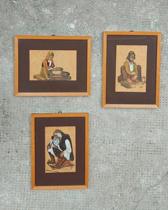 quadretti sardi dipinti su sughero
