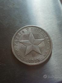 moneta d'argento di cuba anno 1915