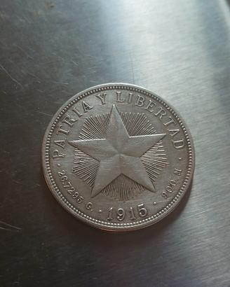 moneta d'argento di cuba anno 1915