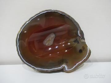 posacenere in geode di agata marrone, vintage