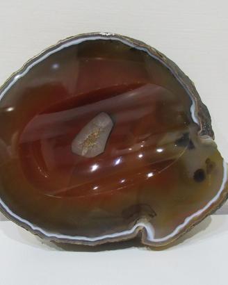 posacenere in geode di agata marrone, vintage
