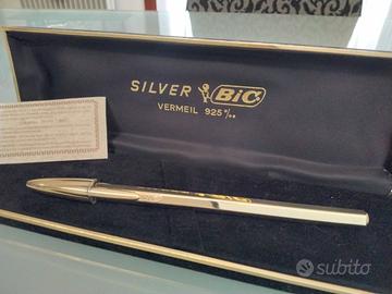 Penna BIC argento massiccio 925 vermeil NOS