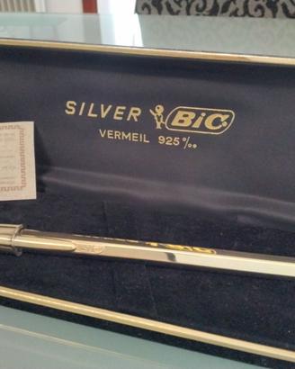 Penna BIC argento massiccio 925 vermeil NOS