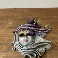 Maschera veneziana ceramica e cuoio