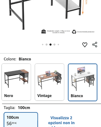 Scrivania semplice con cassettiera
