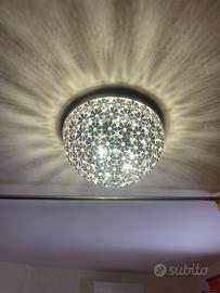 Lampadario acciaio e vetro