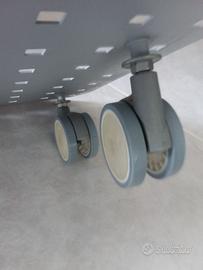 Carrellino portapc con ruote piroettanti e freno