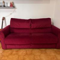 Divano letto 2 posti rosso
