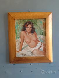 Guido Massei nudo dipinto olio su legno 