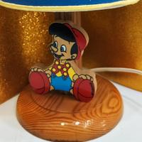 Pinocchio Lampada  legno artigianale cm 27