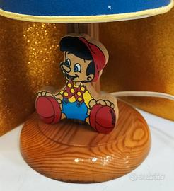 Pinocchio Lampada  legno artigianale cm 27